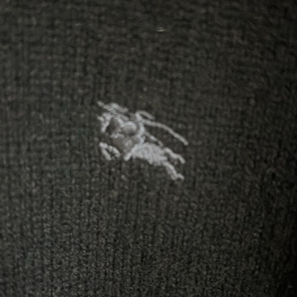 Burberry  black zip front patch elbow black sweater Size Men’s XL - Picture 4 of 9